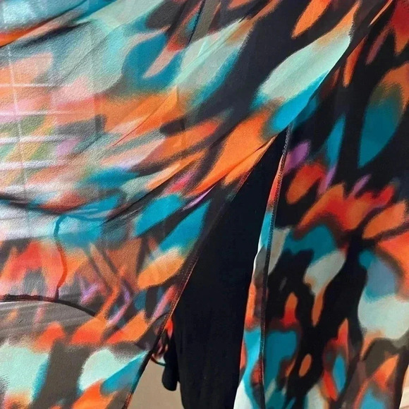 ❤️2/$50❤️[S]Papillon Black Jersey Tank Tunic Dress with Watercolor Print Overlay - Picture 6 of 11